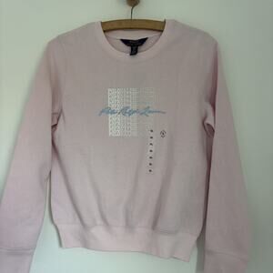 NWT Polo Ralph Lauren Big Girls Graphic Fleece Crew Sweatshirt Pink XL 16